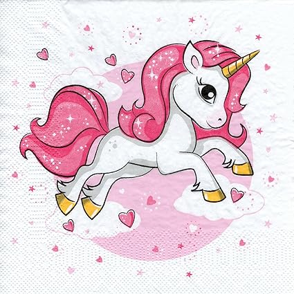 20 Napkins Heart Unicorn